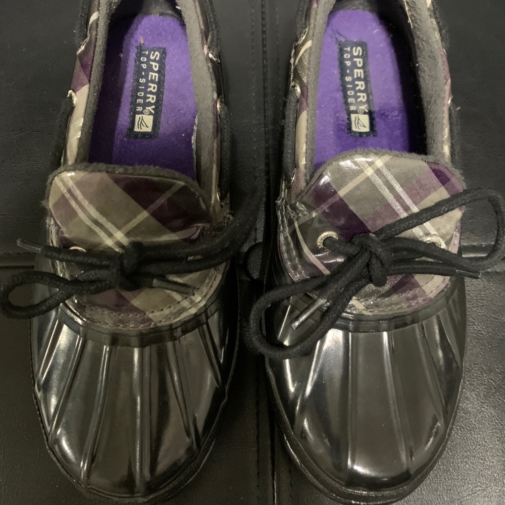 Sperry Womens Petite Lady Black Rubber Ankle